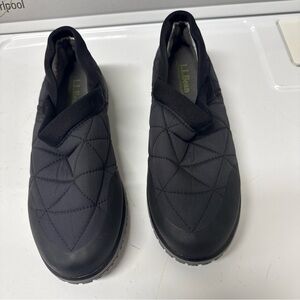L.L. Bean Black Quilted Slip-Ons